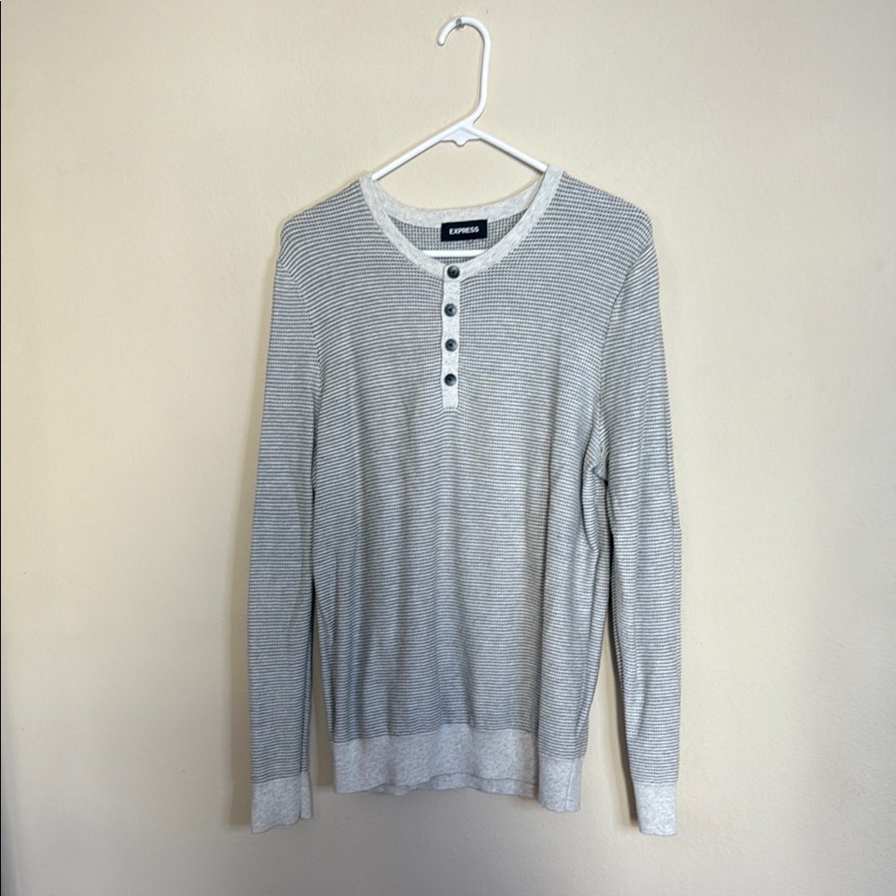 Express Gray Striped Men's Shirt